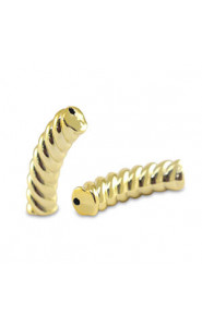 Acrylic Tube Twisted bead 33x8mm Gold